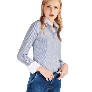 Banana Republic Fitted Stripe Button-Down Top